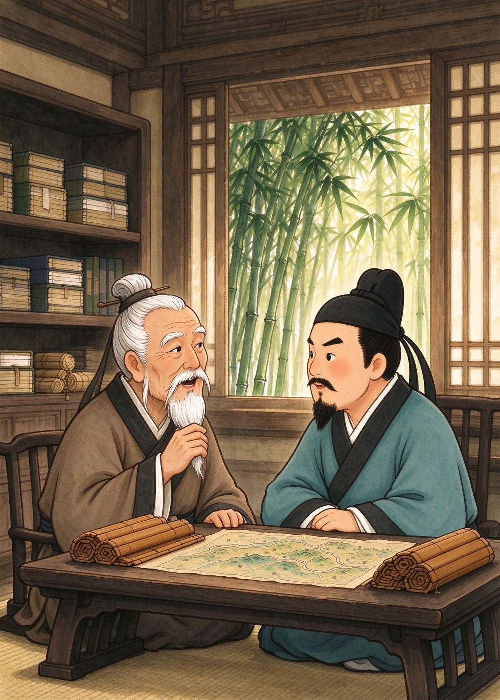 他听说隆中有个叫诸葛亮的先生,特别有学问。