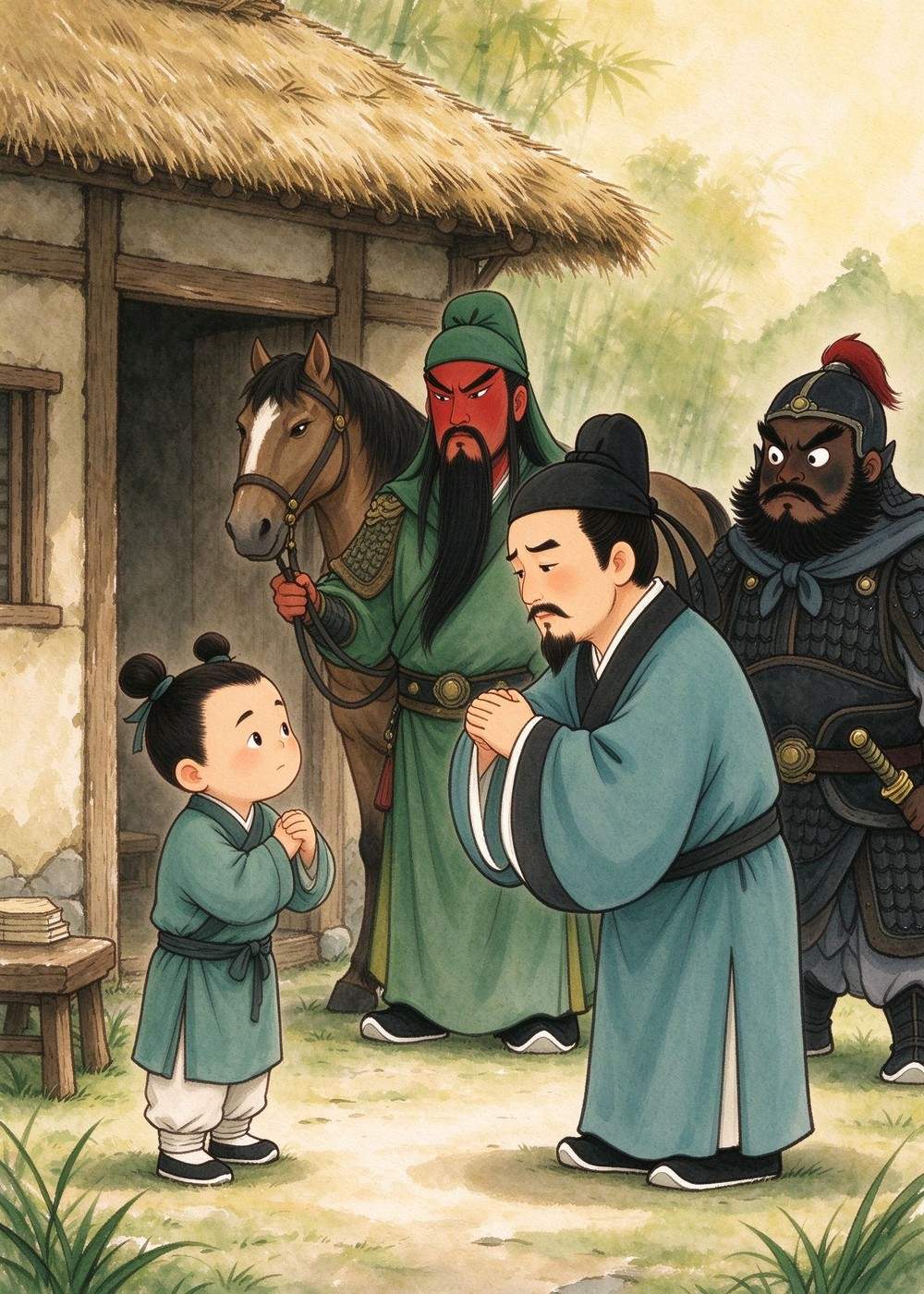 刘备有点失望,但还是礼貌地告别了。