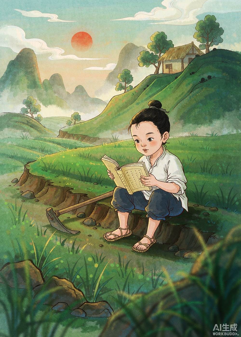 可匡衡特别爱读书，一有空闲就捧着书看。
