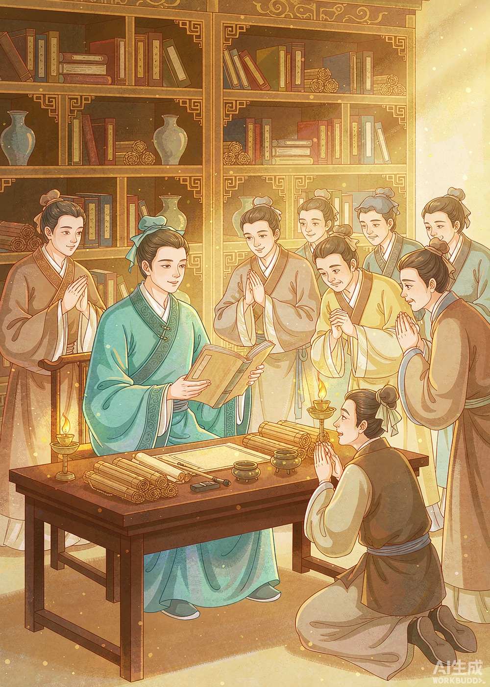后来，匡衡终于成了学识渊博的大学者，大家都来向他请教。