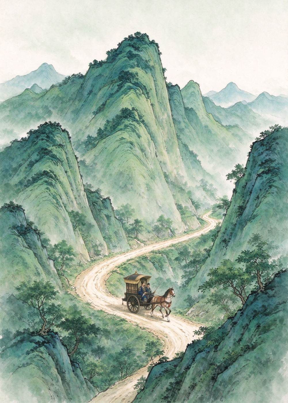 他翻过了一座又一座山。
