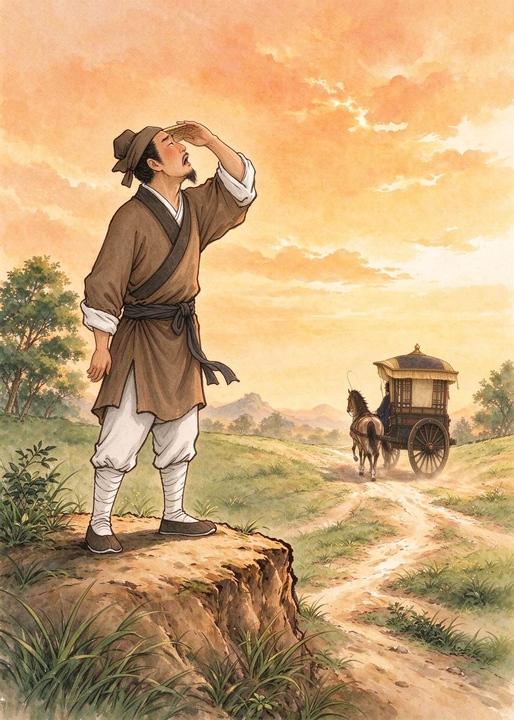 季梁望着远去的马车,摇摇头:"方向错了,再努力也没用呀。"