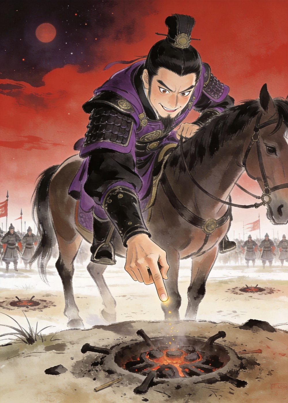 庞涓掰着手指头一算，心里大喜：果然，齐兵跑了一大半！