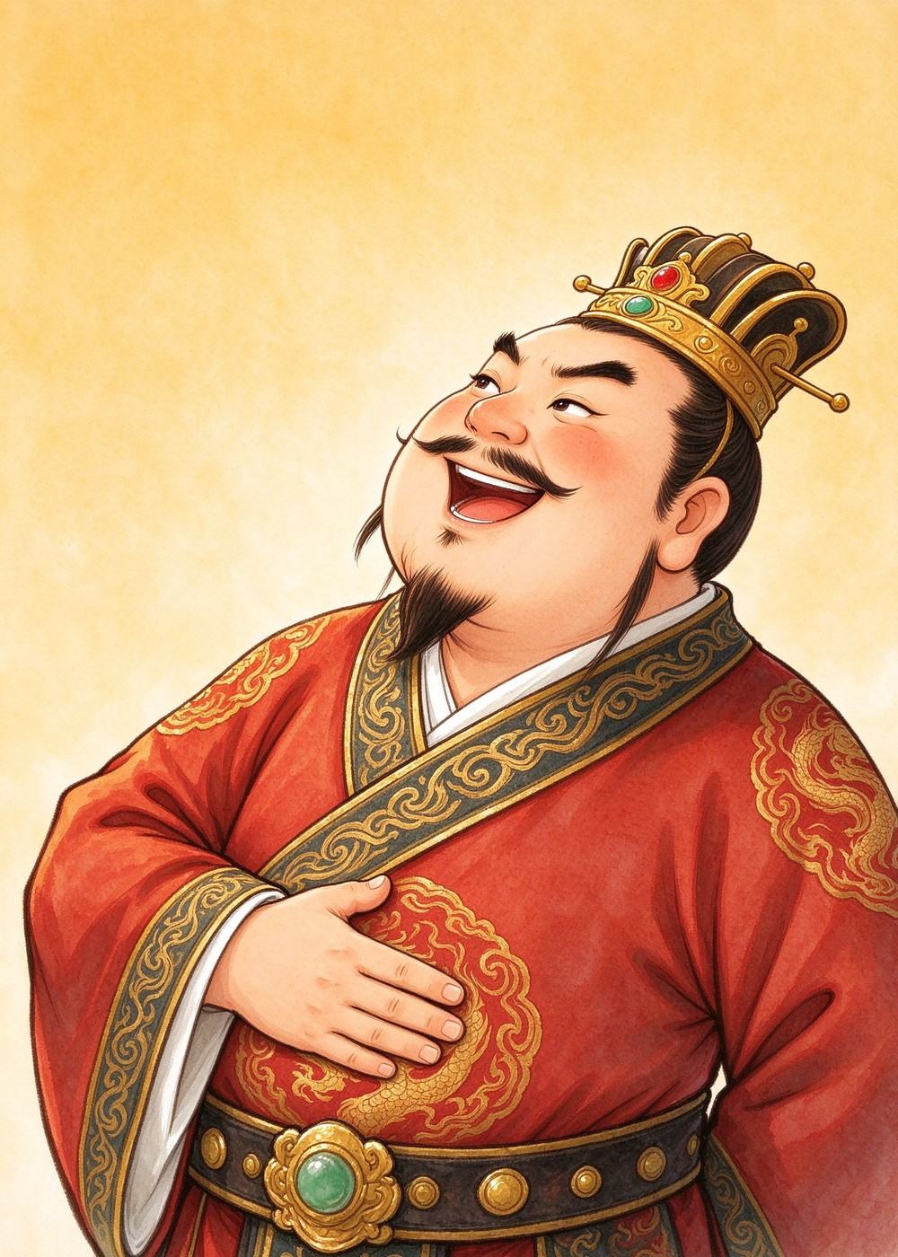 国王听了，得意地哈哈大笑。