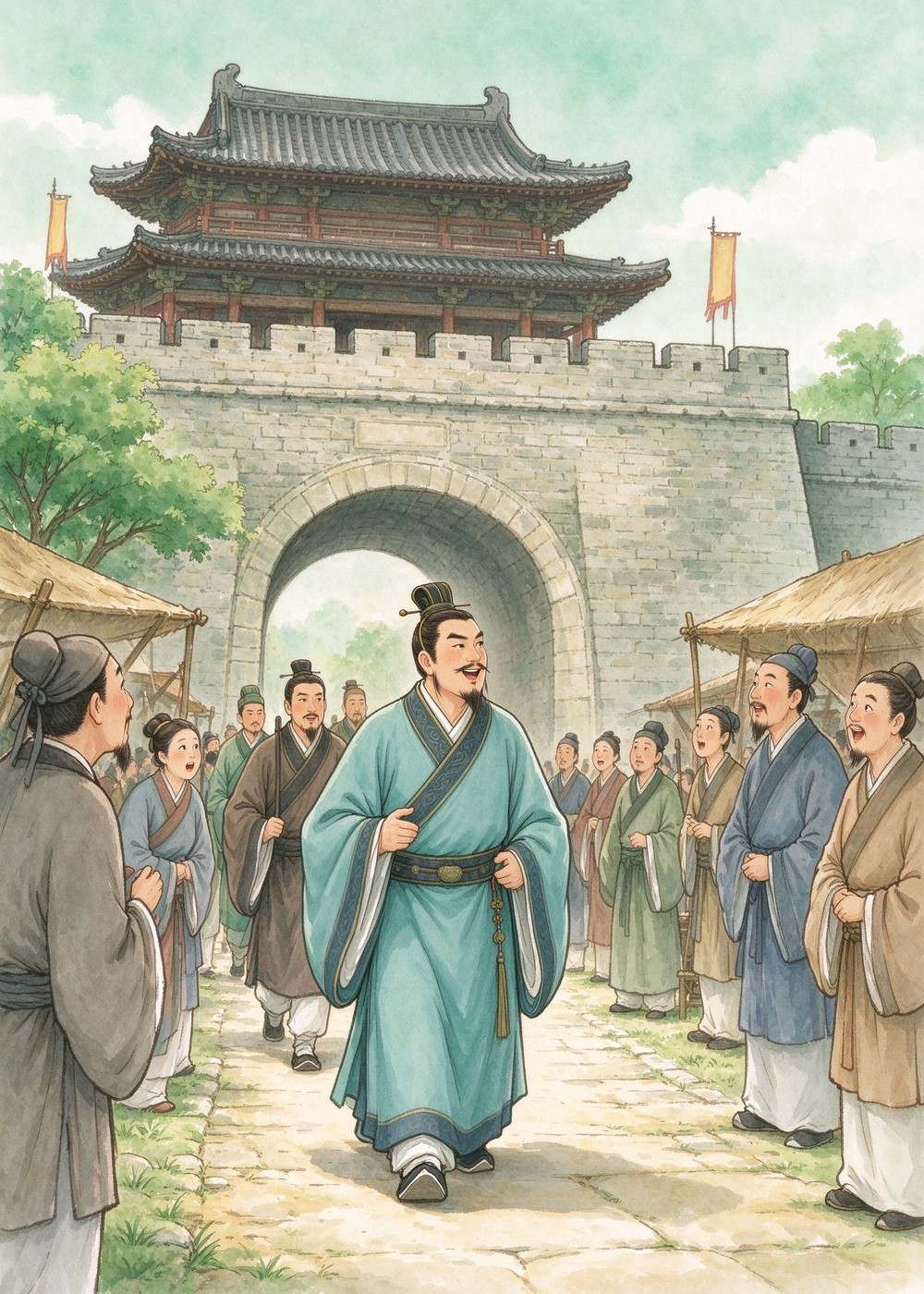 有一天，汉朝派了一位使者来到夜郎国。