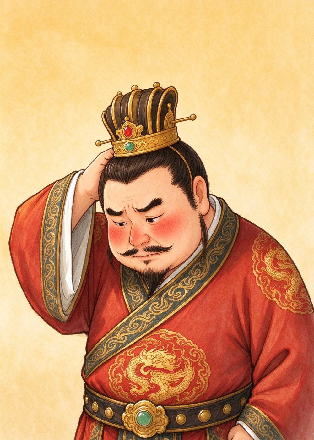 他不好意思地低下了头。