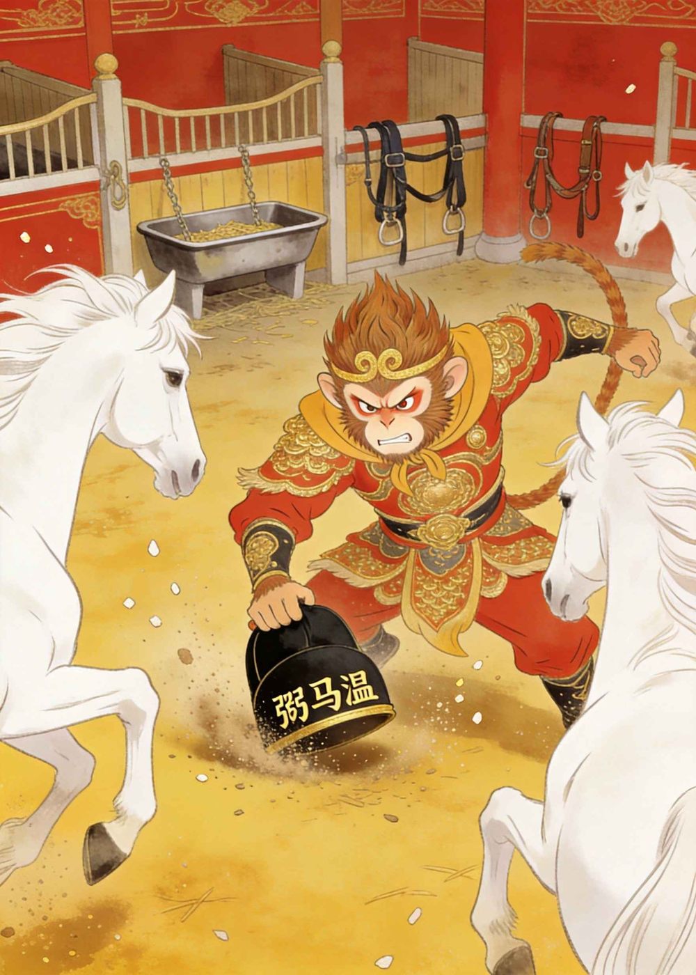 孙悟空发现官太小，气得打出南天门回了花果山。