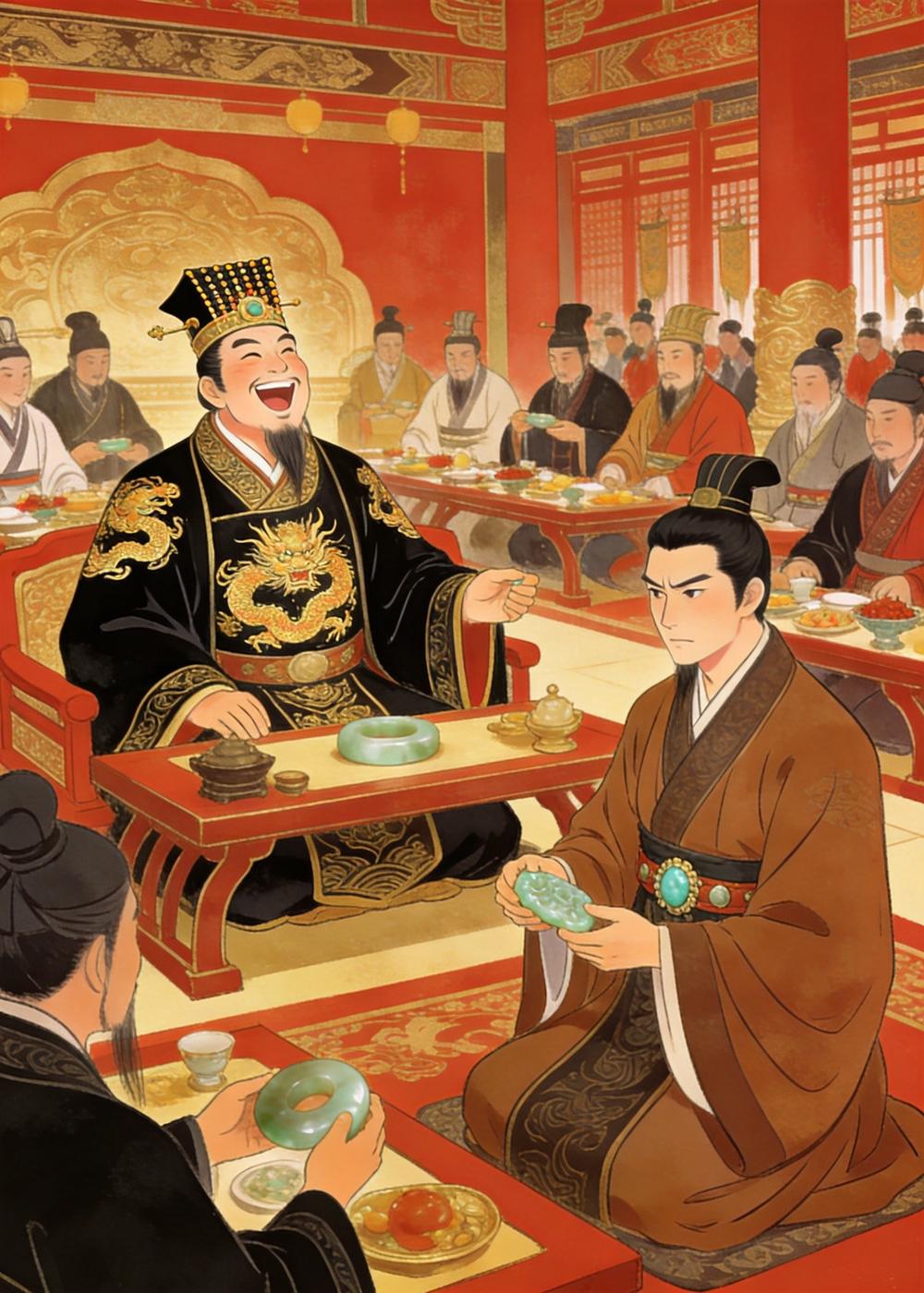 可秦王只顾自己欣赏，却一句也不提那十五座城的事。