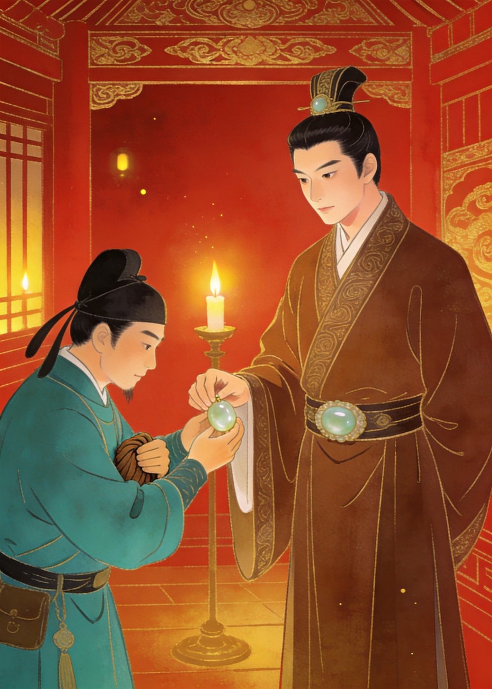 当天夜里，蔺相如悄悄派人带着和氏璧，连夜送回赵国去了。