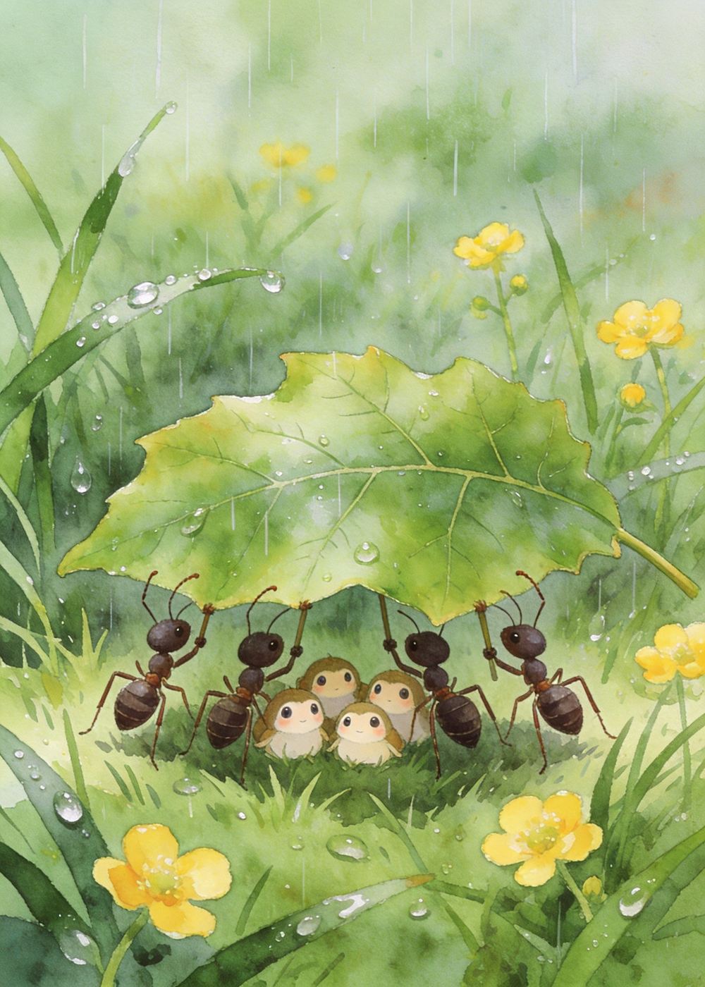 小蚂蚁的大雨伞