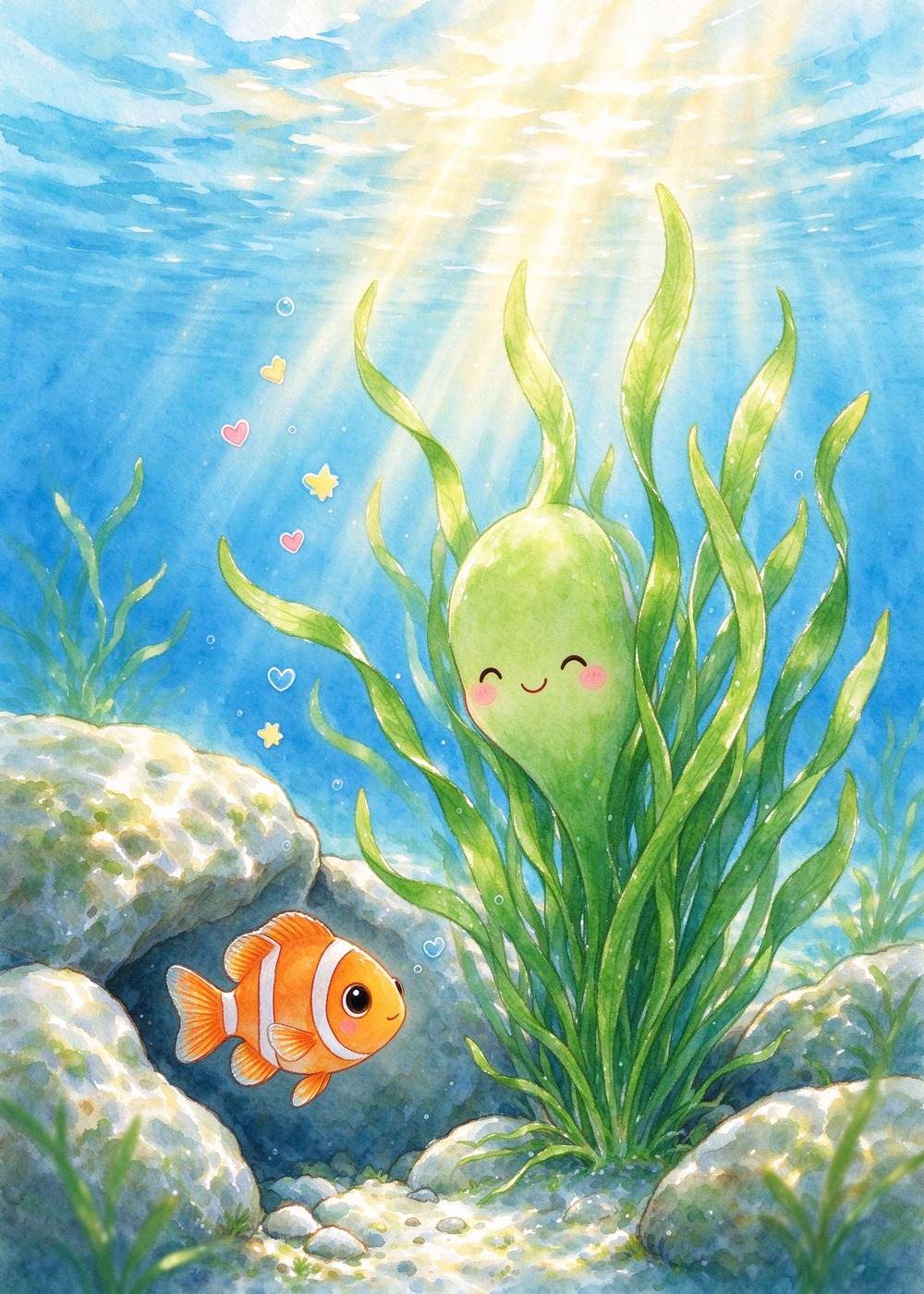 “就勇敢一点点，一点点就好。”水草轻轻说。