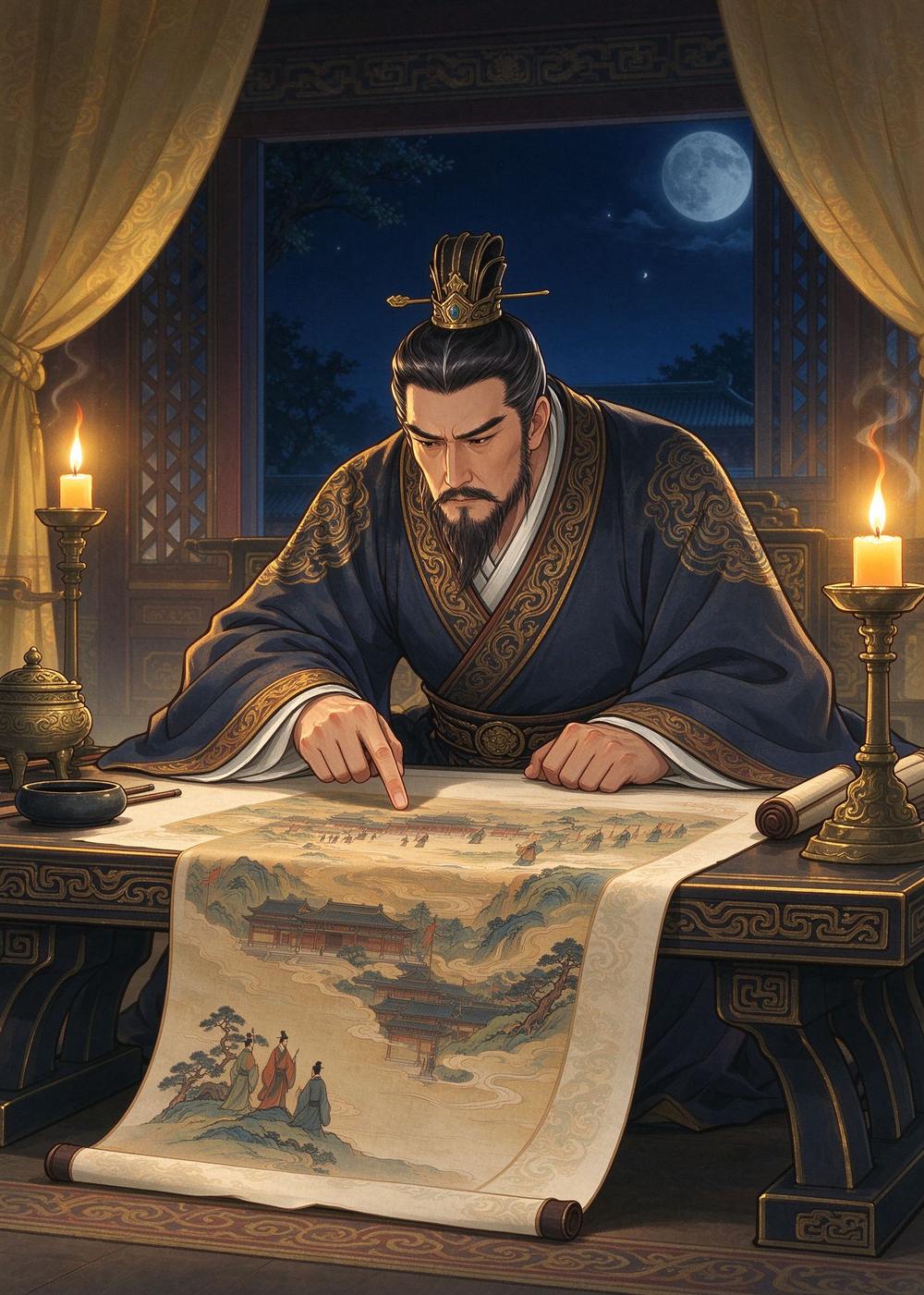 可是,洛阳宫里的刘秀,正对着地图沉思。