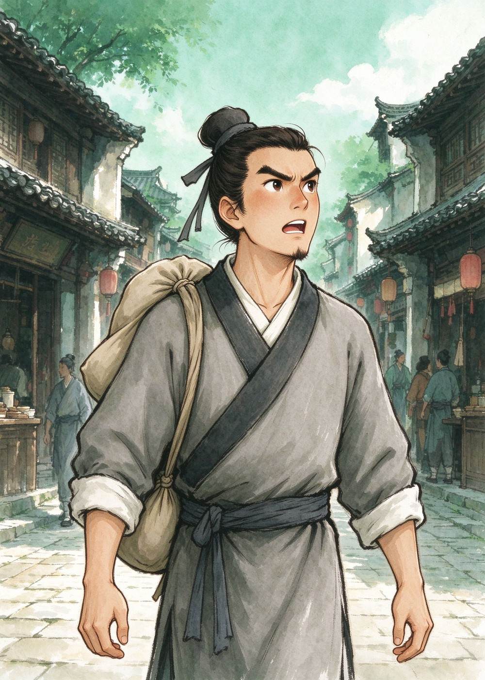 东汉时，有个小伙子叫班超。