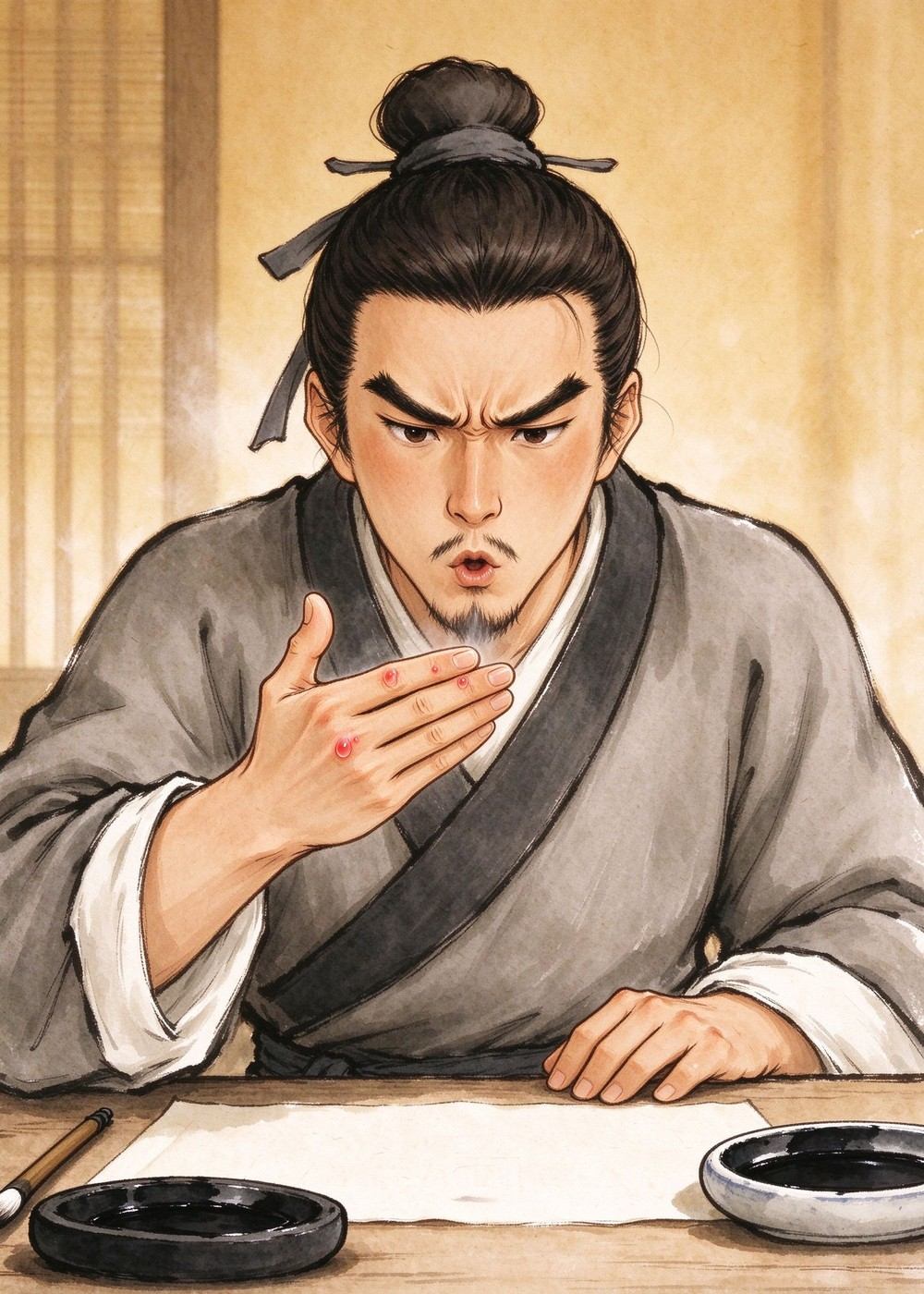 抄呀抄呀，手指都磨出泡了。