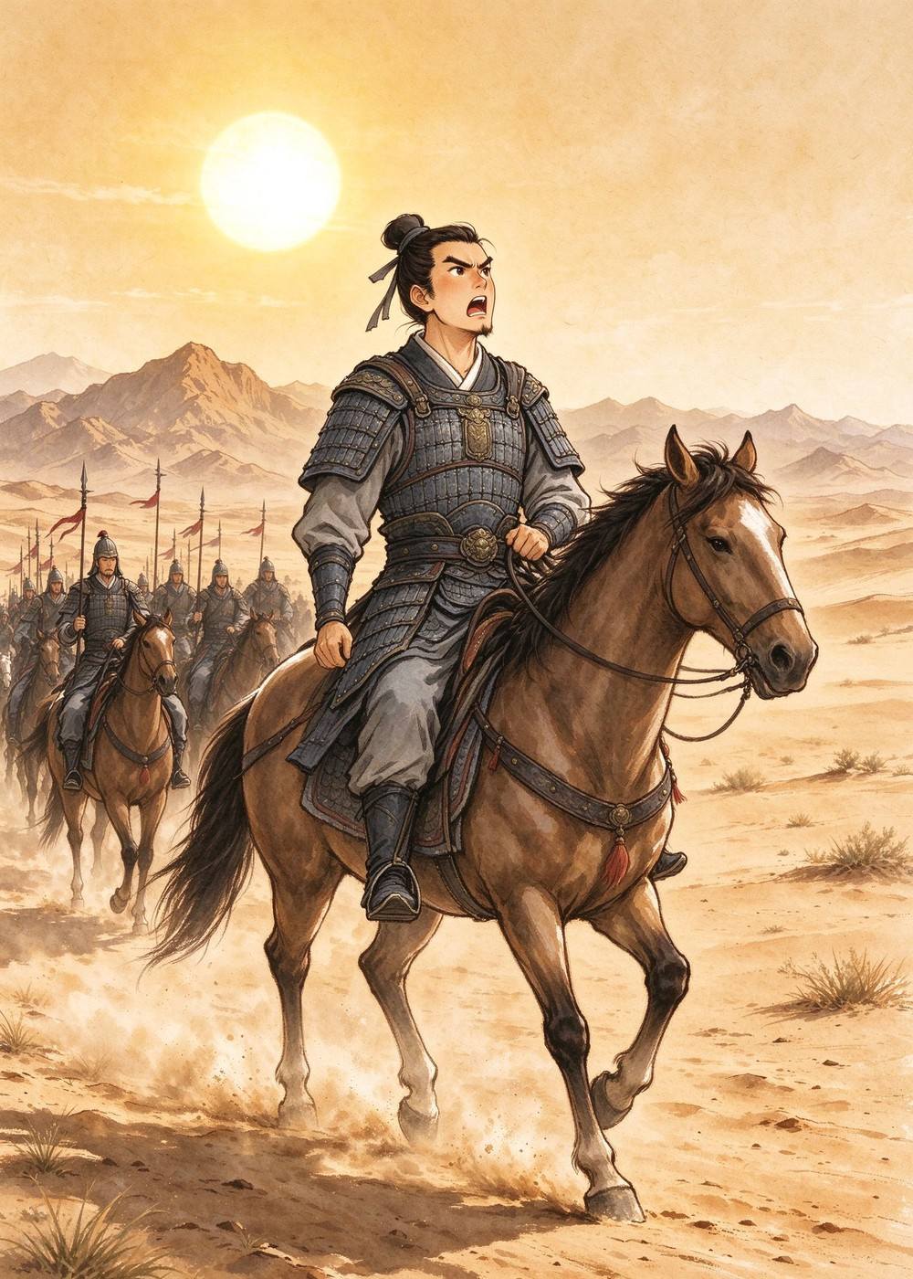 他带着人马，走了很远很远的路。