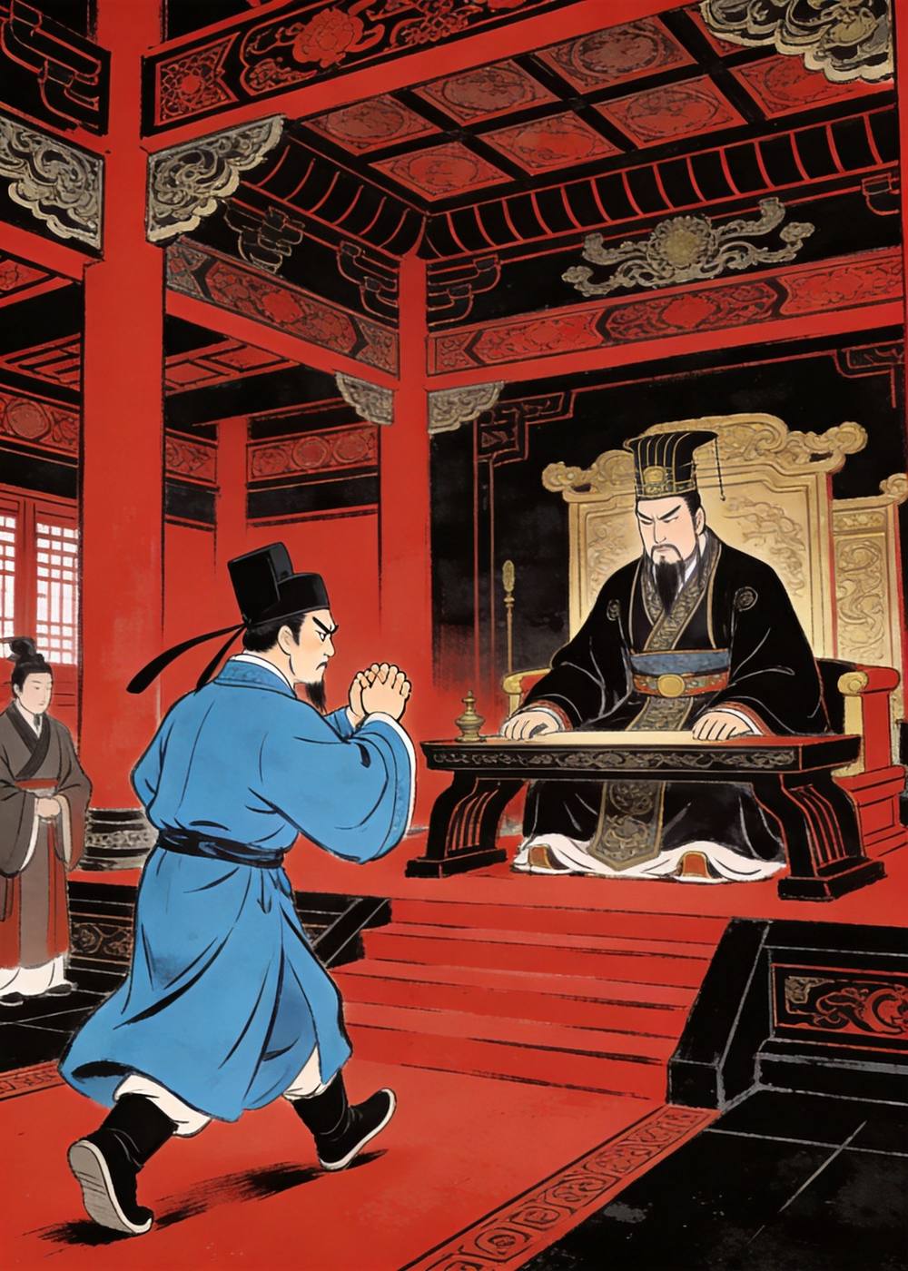 有位大臣坚决反对：割让土地只会让秦国胃口越来越大，万万不可！