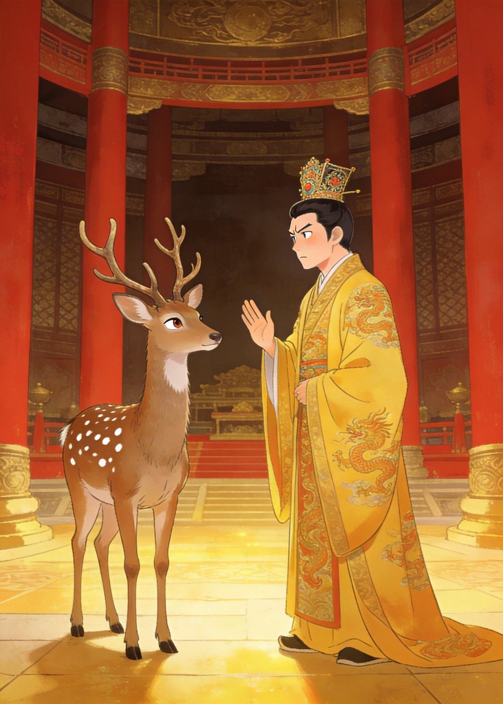 君王一看愣住了：这明明是一头鹿，怎么说是马呢？