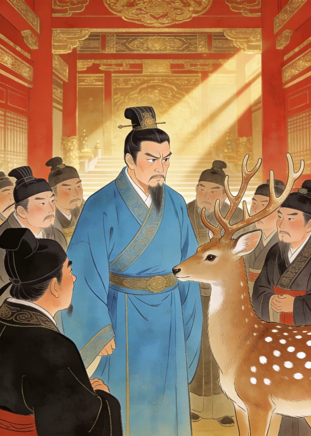 可也有几位正直的大臣看不过去，心里暗暗摇头。