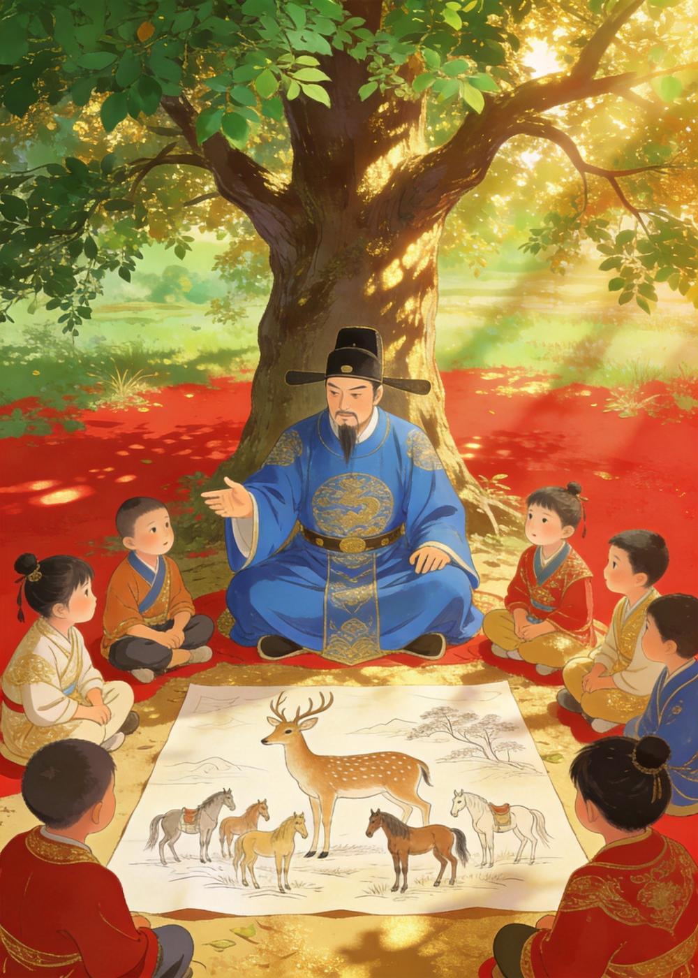 可正直的大臣并不后悔，他教会孩子们：鹿就是鹿，永远不能叫马。