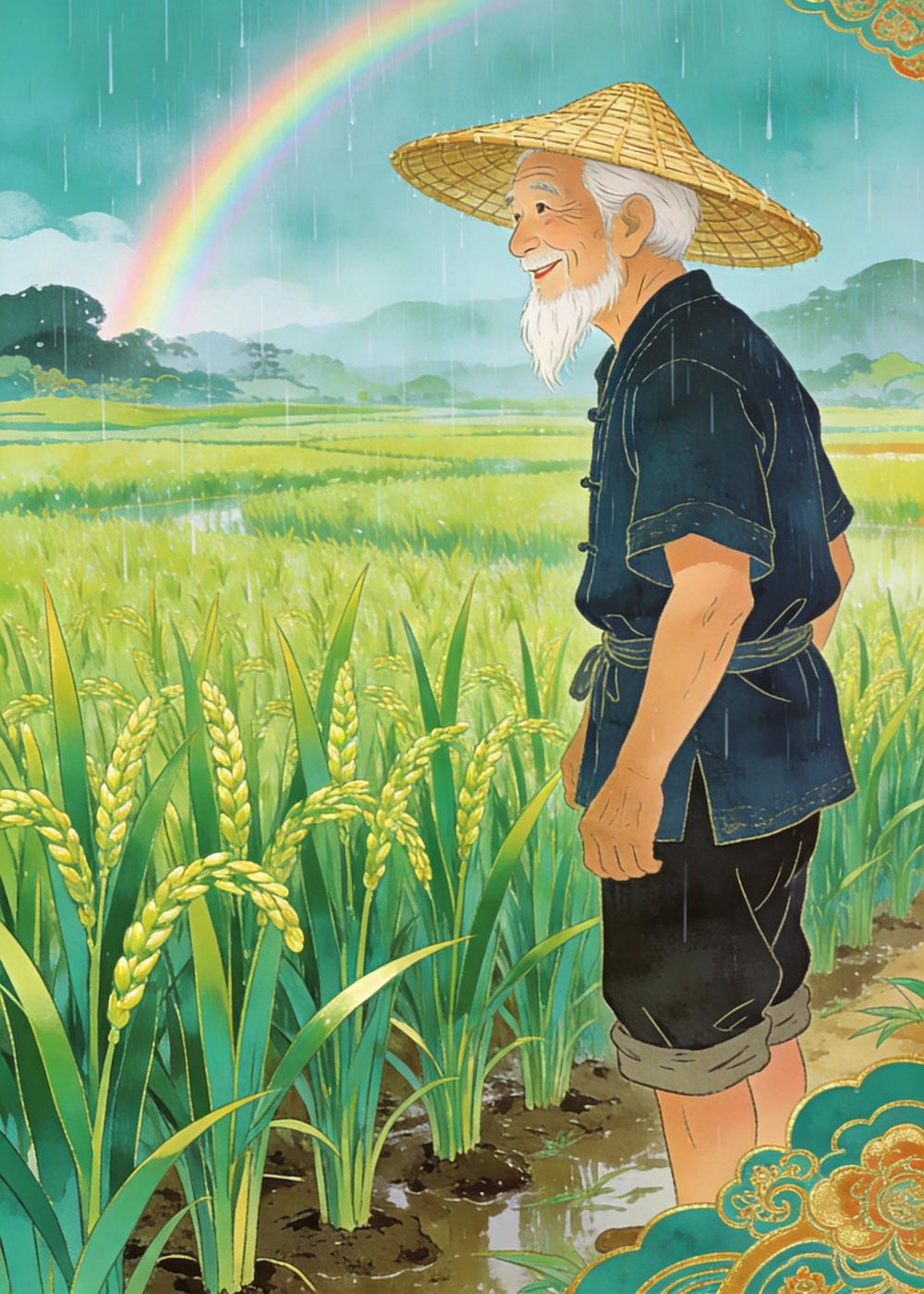 没过多久，健康的稻苗真的一天天长高了，绿得喜人。