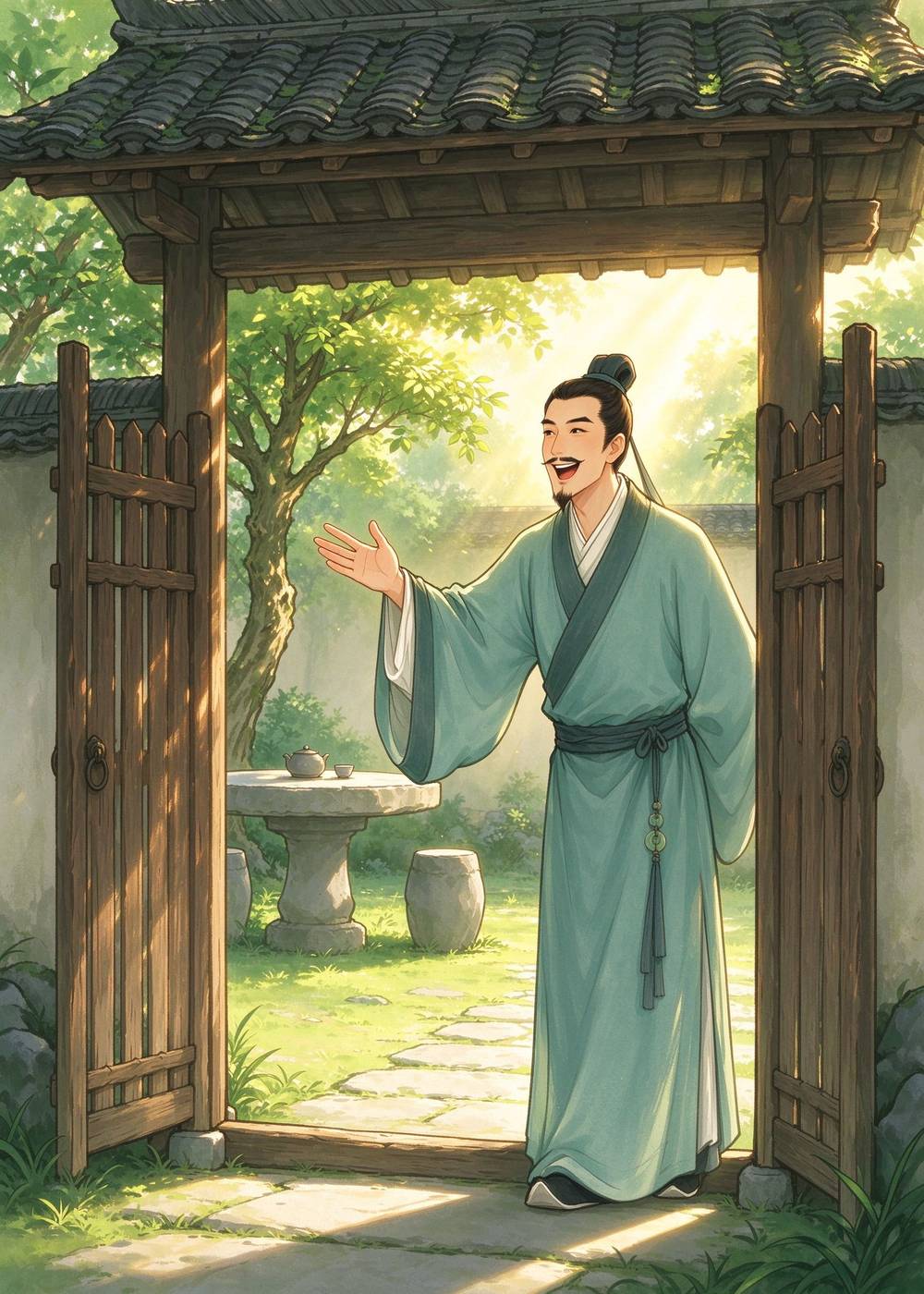 古时候，有个叫乐广的人，他最喜欢请好朋友来家里做客。