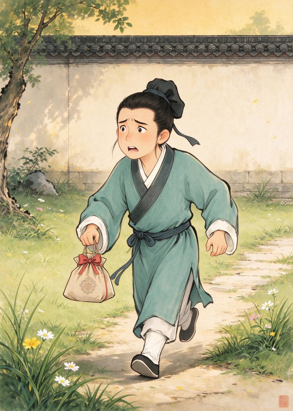 乐广听说朋友病得很重，赶紧提着礼物跑去看他。