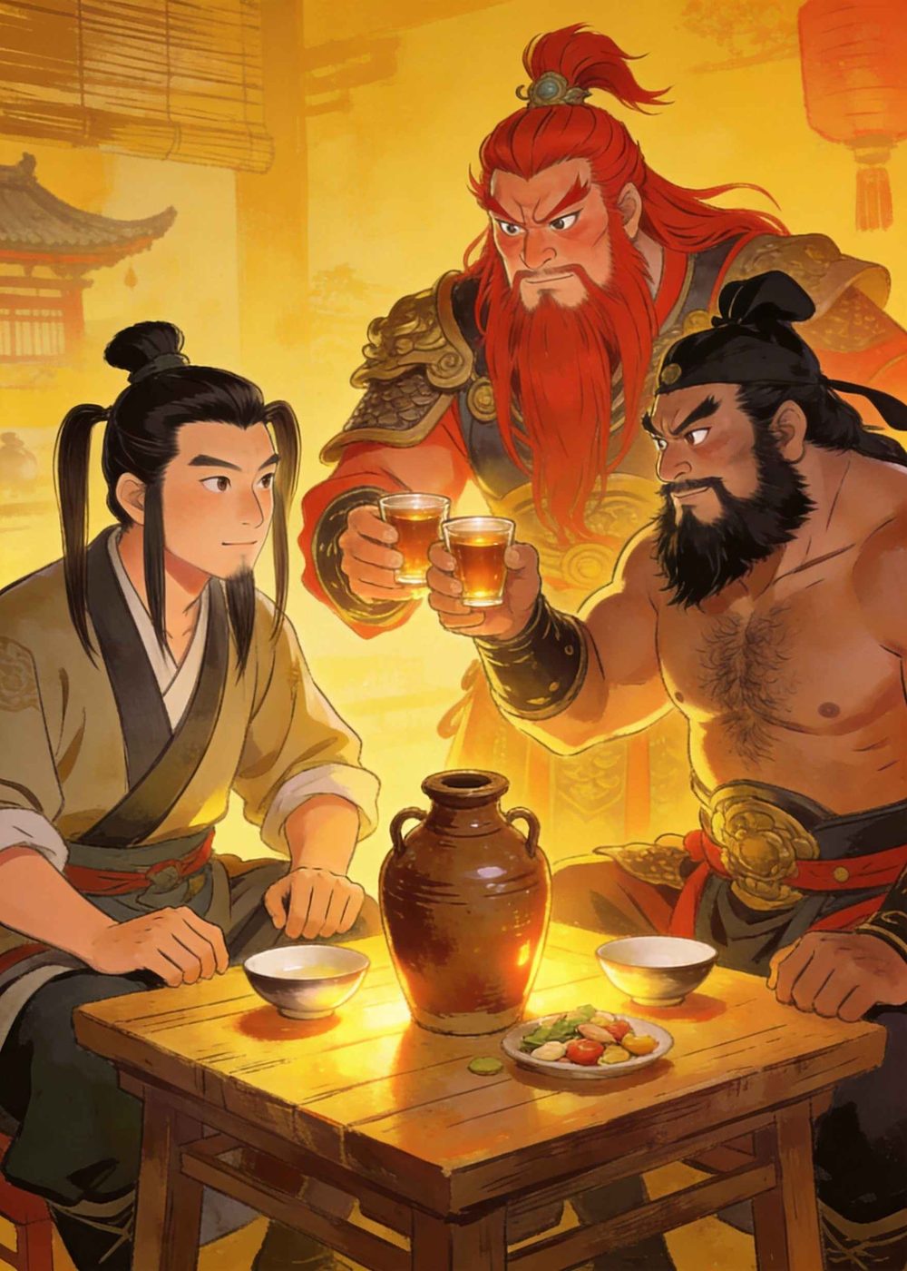 三人越聊越投机，都想为国家出力，让百姓过上好日子。