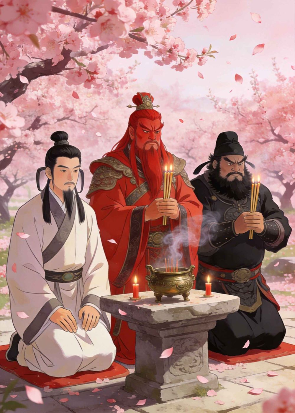 他们点燃香烛，庄重地许下誓言。