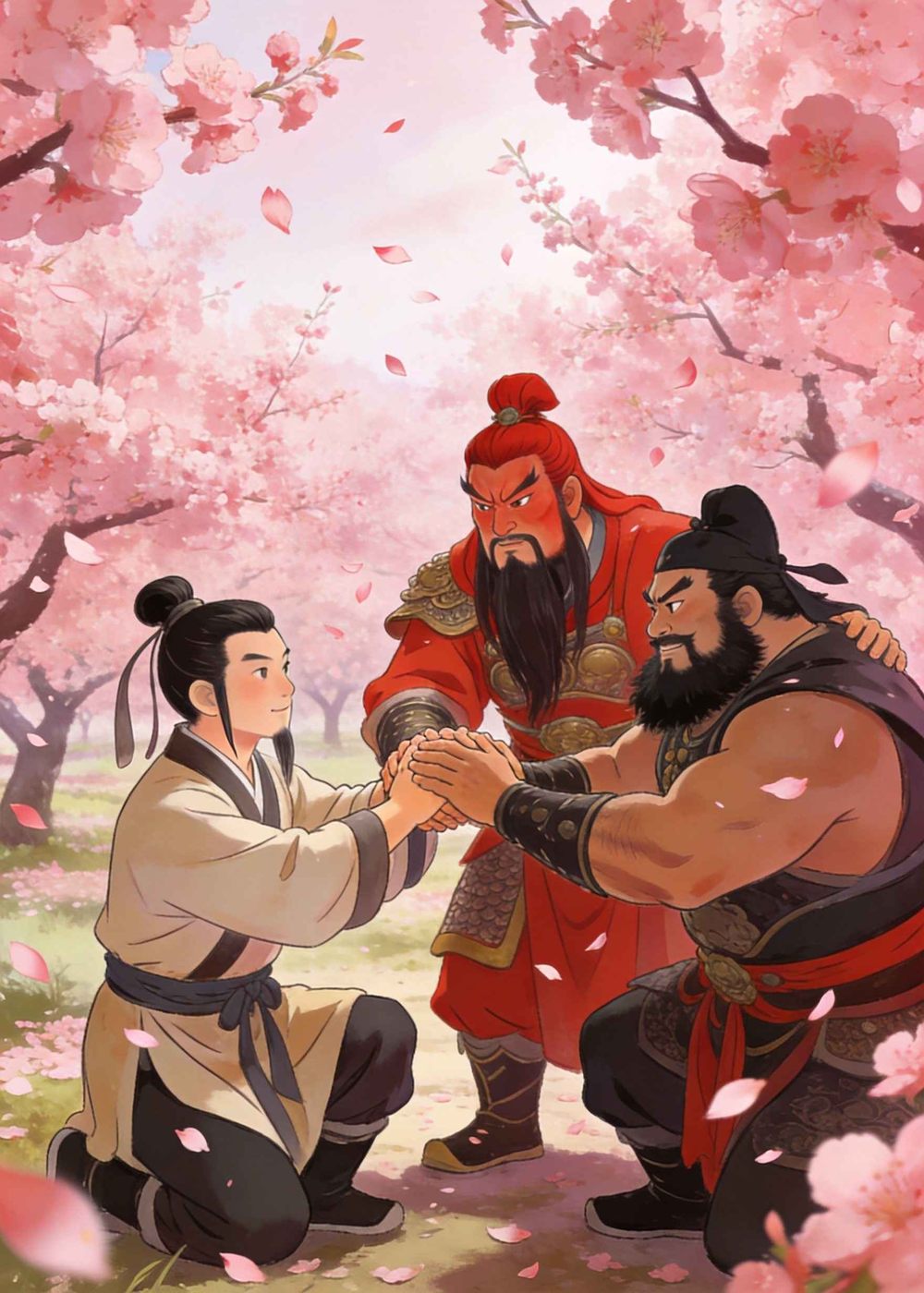 从今以后，三人有福同享，有难同当！