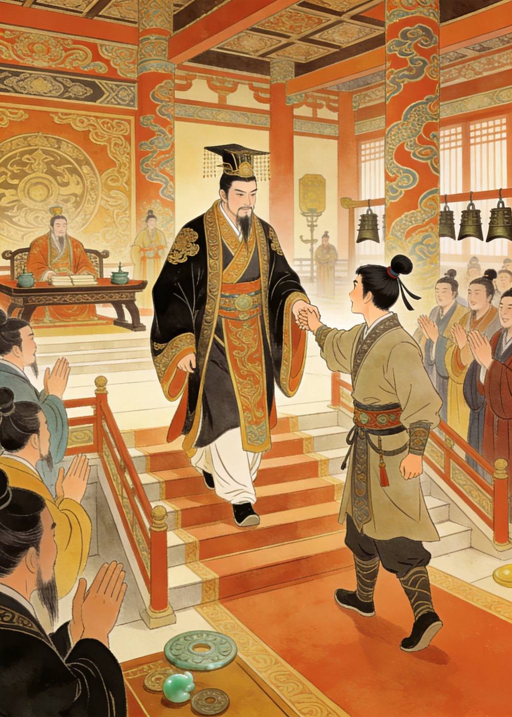 楚王当即答应出兵,还不住地夸赞毛遂:真是位了不起的能人啊!
