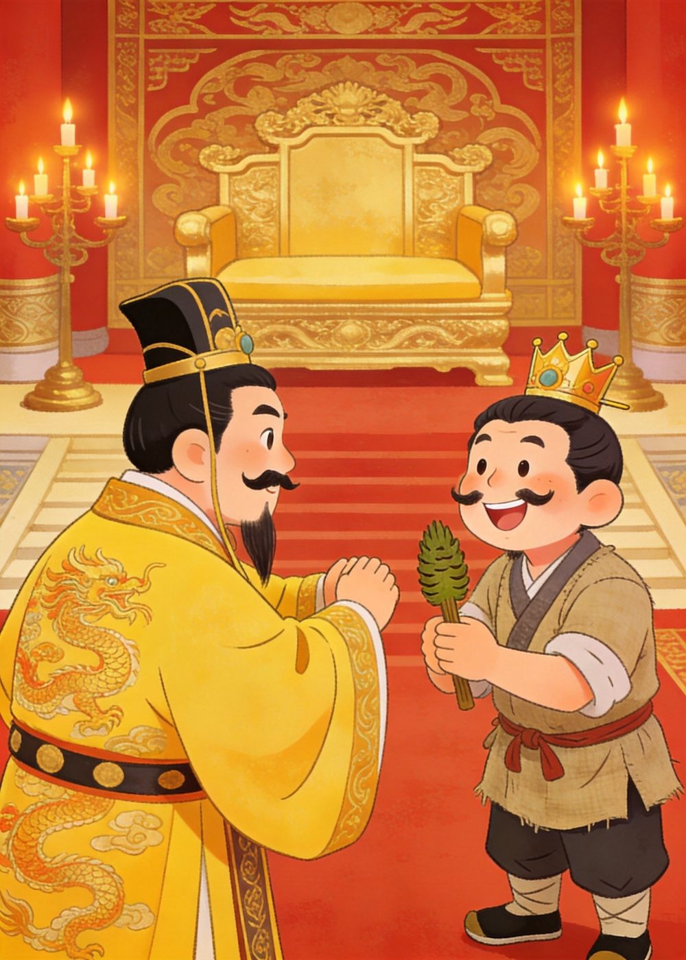 他跑到齐王面前夸口：我也会吹竽，一定能吹得非常好听！