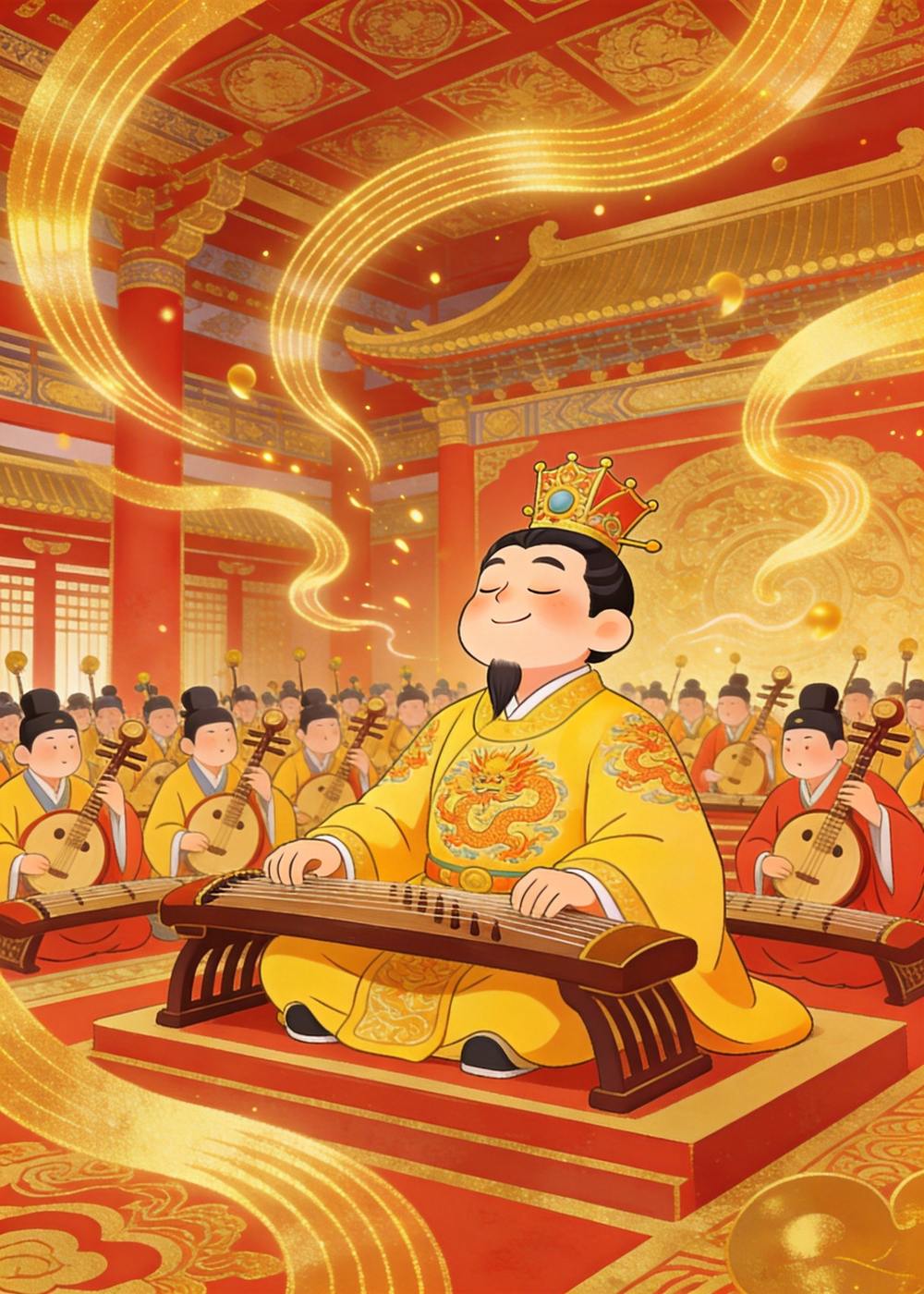 几百人一起吹，声音又大又整齐，齐王听得十分满意。
