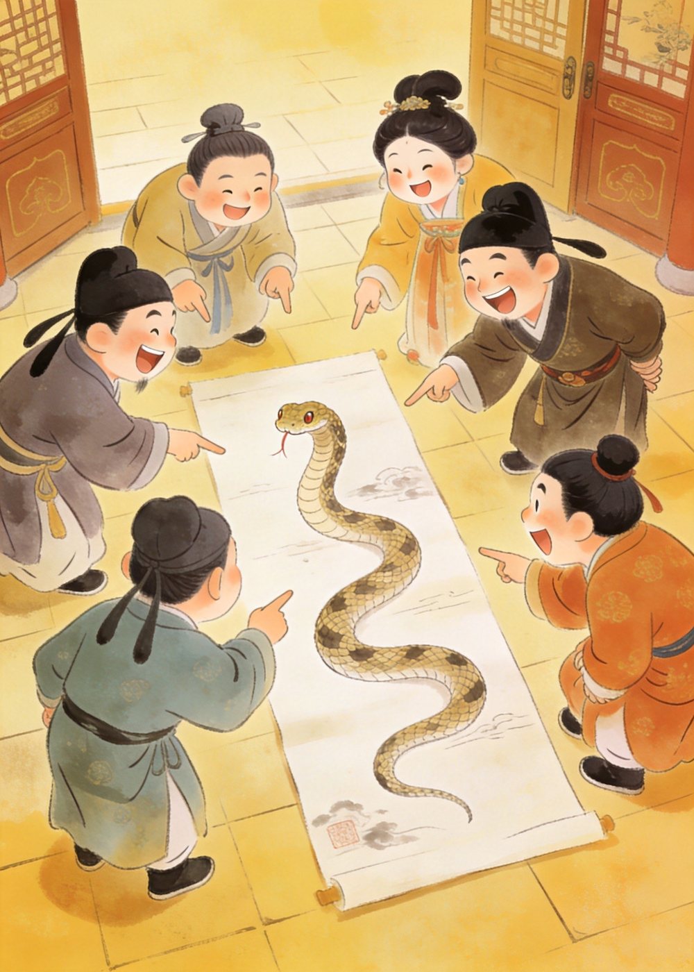 旁边围观的门客们笑成一团,纷纷摇头。