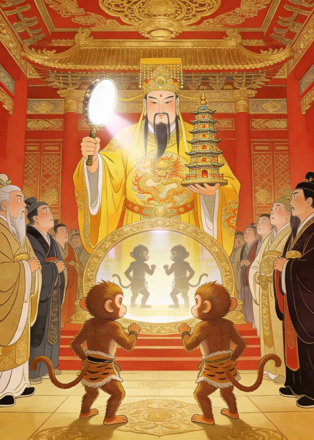 打到天庭，玉帝用照妖镜也照不出真假。