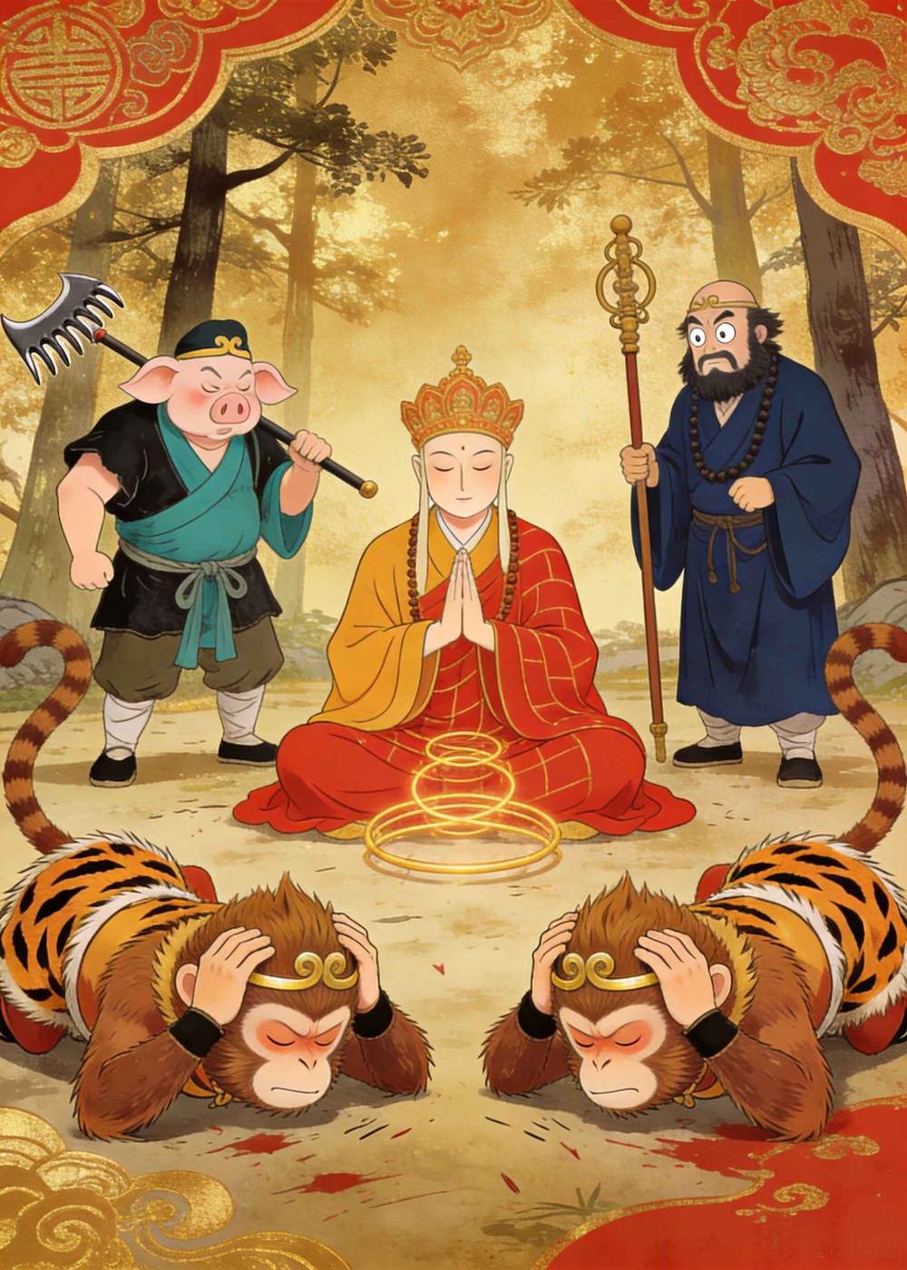 唐僧念紧箍咒，两个人竟然一样疼。