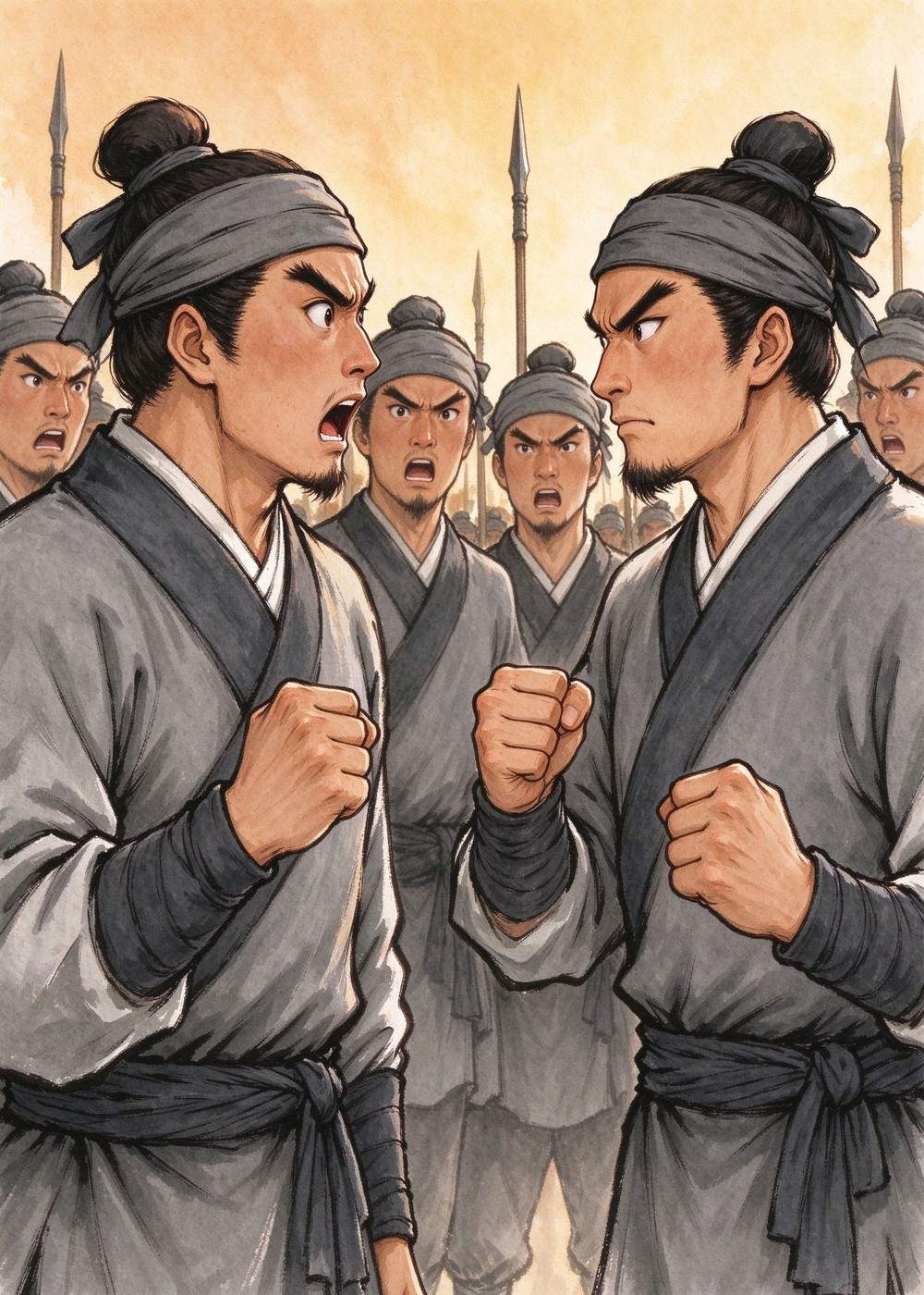 士兵们有点惊讶，但都坚定地点点头。