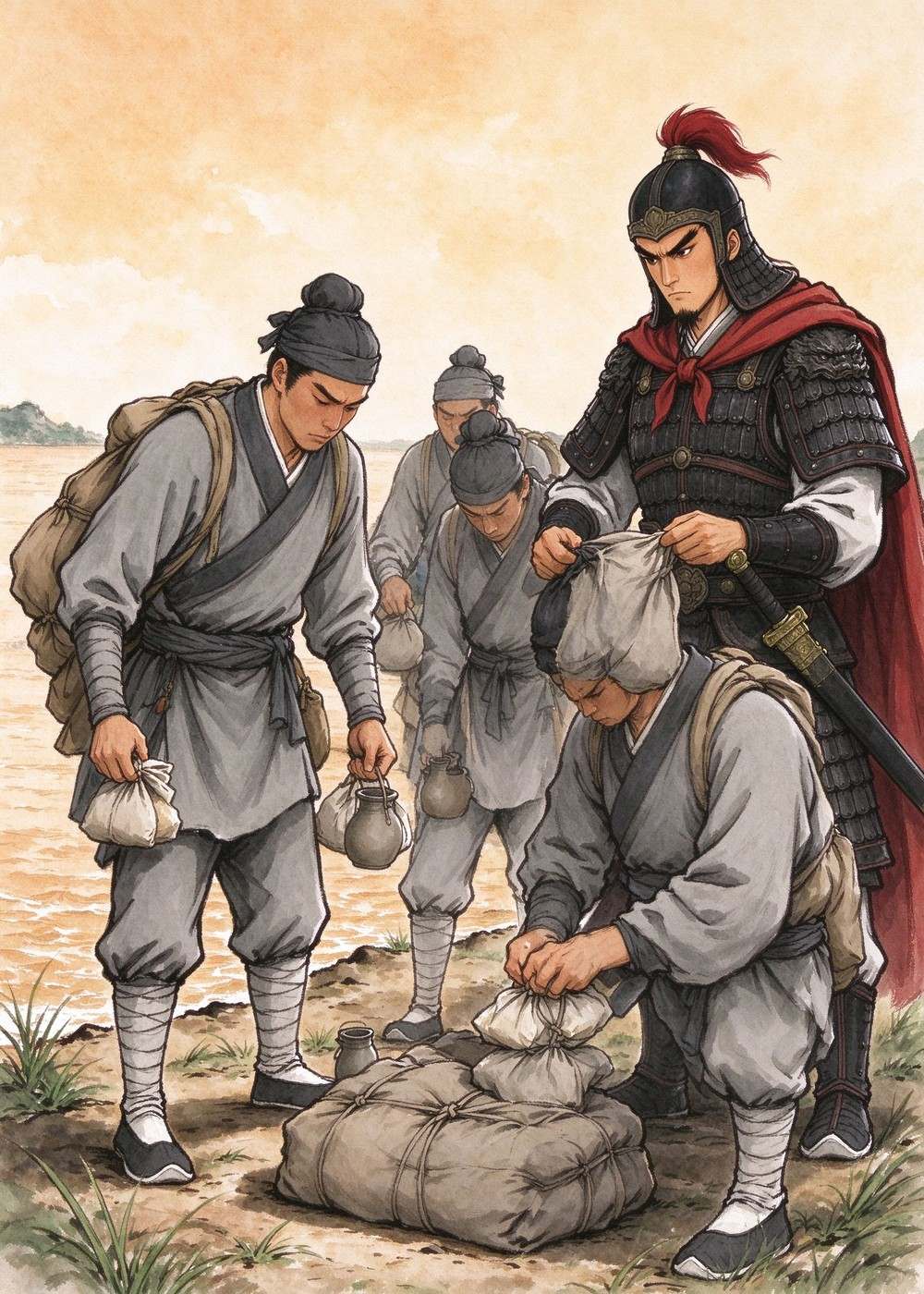 每个人只带三天的干粮。