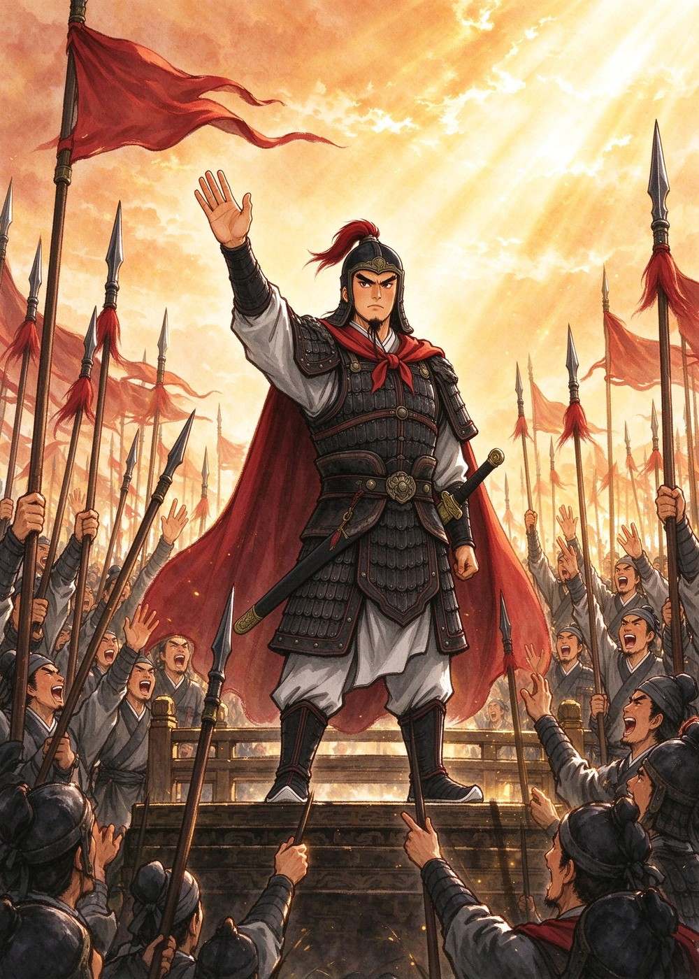 从此，项羽成了大家佩服的大将军。