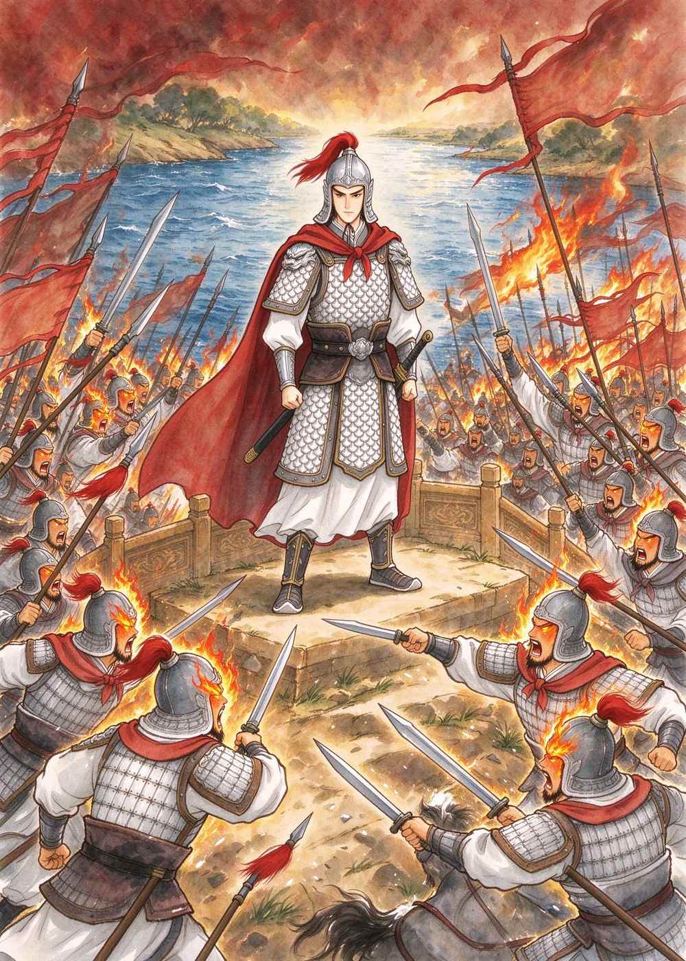 士兵们想:"反正后退也是死,不如拼命打!"