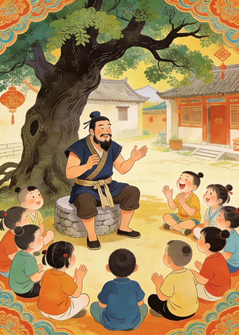 后来，他把这个故事讲给小朋友听，大家听得哈哈大笑，也记住了这个道理。