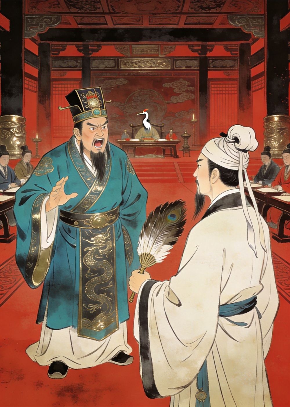 谋士虞翻又上前质问：曹操兵多将广，我们如何匹敌？