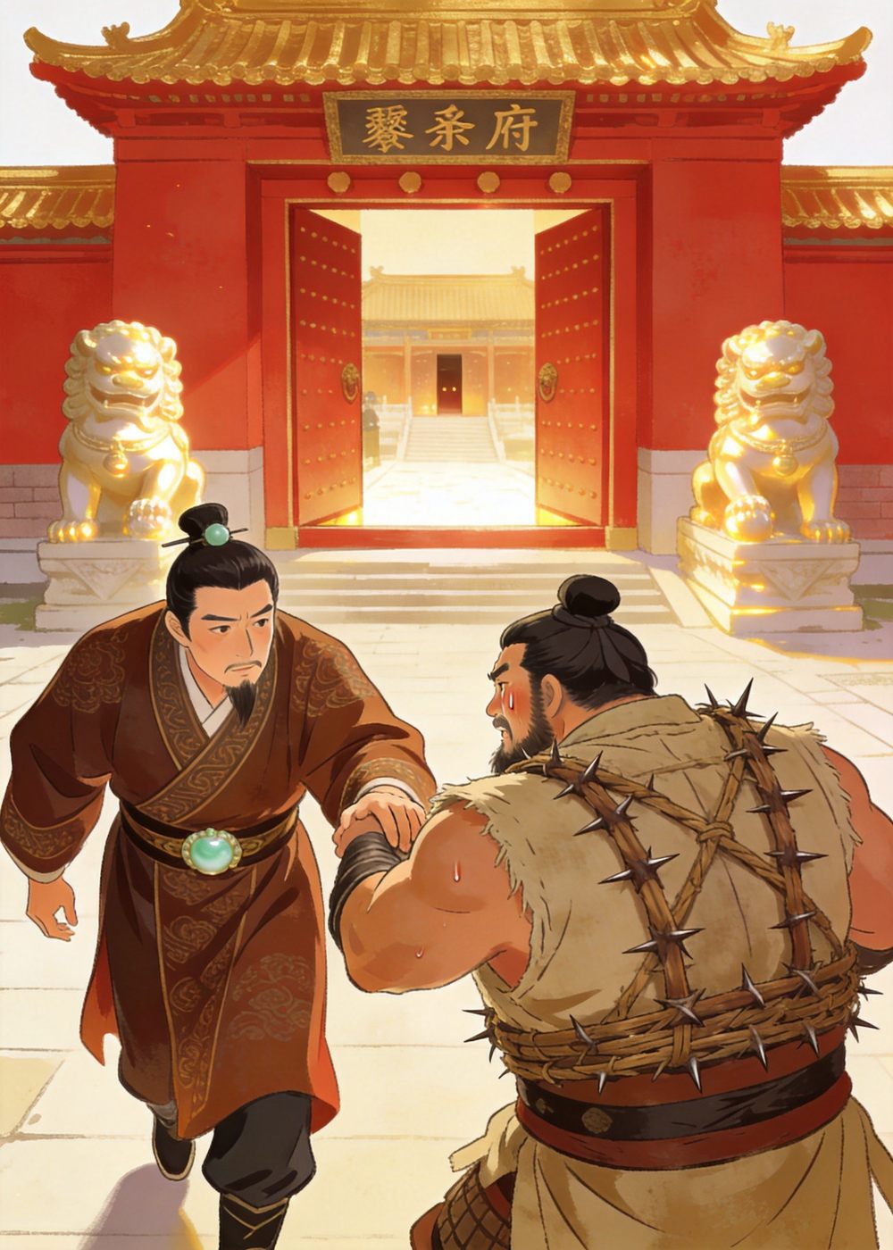 蔺相如连忙上前扶起他：我们都是为国效力，将军不必如此！