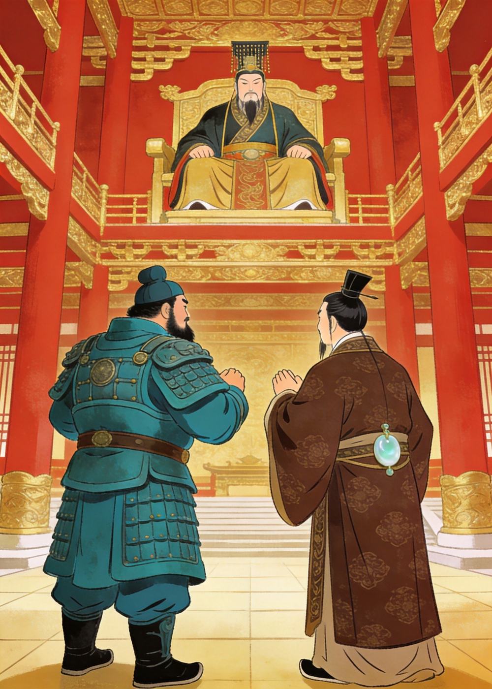 廉颇和蔺相如同心协力，一起守护着赵国的江山。