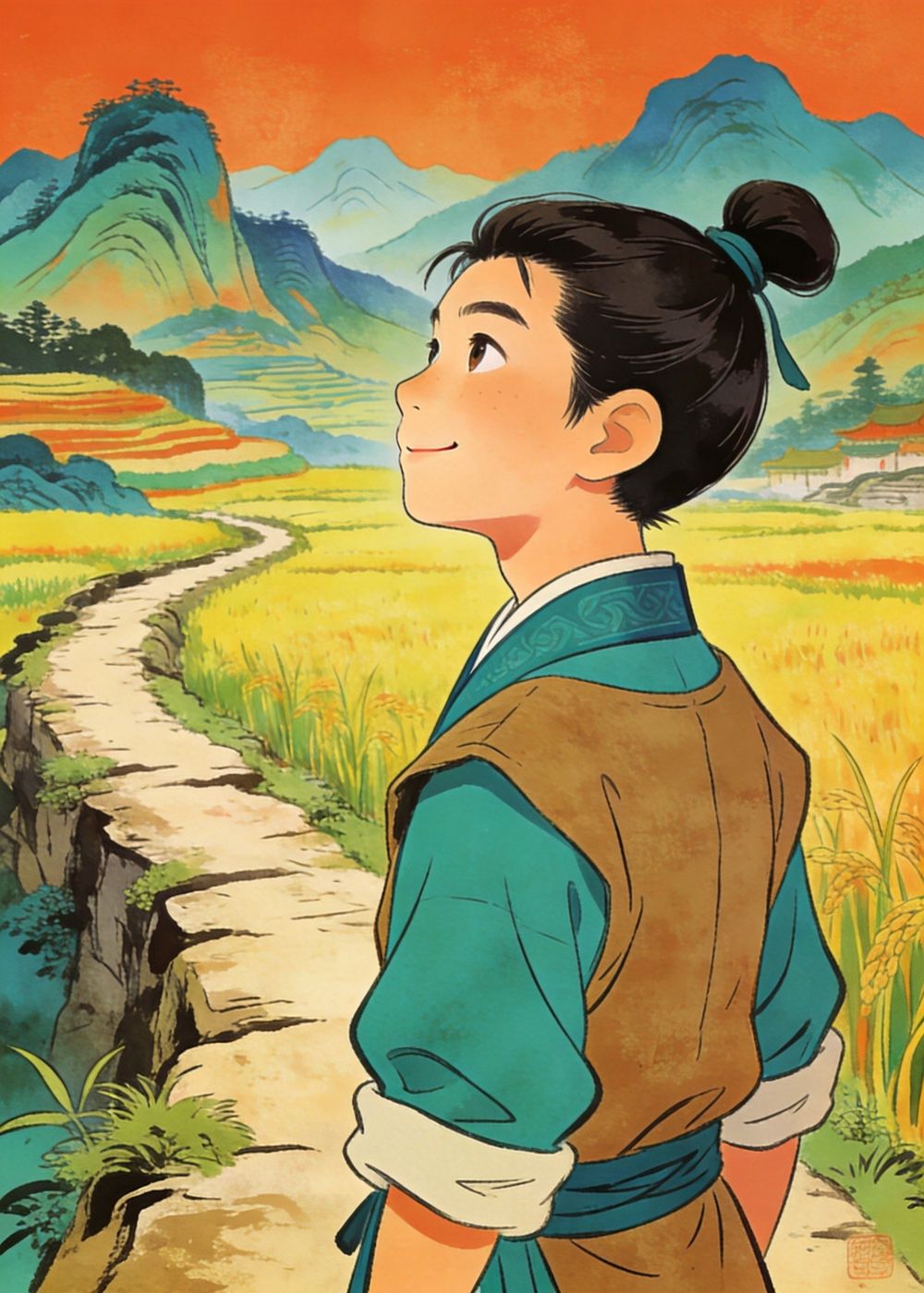 少年终于懂得：别人的优点可以欣赏，可属于自己的步伐，才最让人安心。